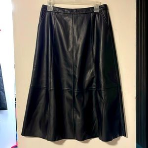 Black pleather A-line skirt